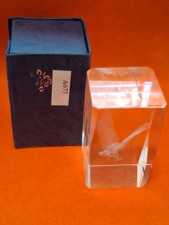 No Brand Other - 3D Laser‑Etched Crystal Bird in Flight Figurine w/ Presentation Box